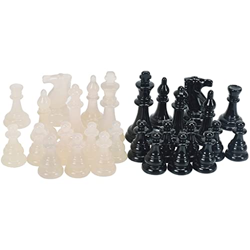 Schachspiel Natürliche Achat-Schachfiguren Nur 1 Satz Schachfiguren 2,4 Zoll Königsfiguren Schachspiel Bauern Figurine Figuren Internationales Schach Schach Schach von WOTZOV