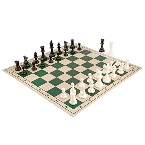 Schachspiel PVC-Schachspiel Reise-Tragbares Schach Kunststoff-Schachfiguren Faltbares Schachbrett Lernspielzeug Internationales Schach Schach Schach (Farbe: Grün) von WOTZOV