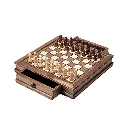 Schachspiel Schach-Puzzlespiel Magnetisches Brettspielset aus Massivholz mit Schublade für Anfänger Einstiegsspiel Spezielles internationales Schach Schach von WOTZOV