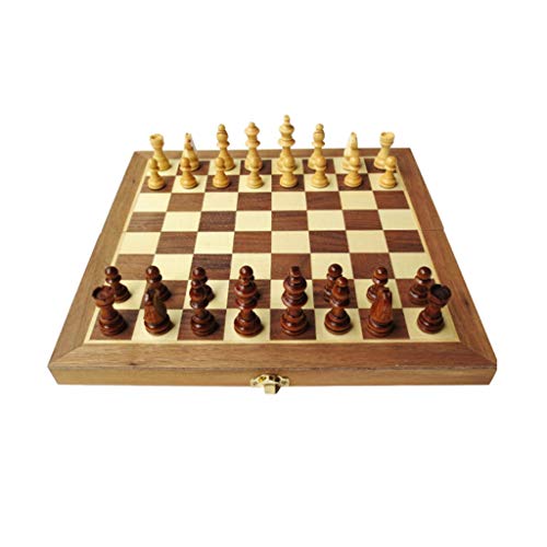 Schachspiel Schachset, zusammenklappbares Standard-Schachspielbrettset aus Holz mit handgefertigten Holzfiguren und Aufbewahrungsfächern für Schachfiguren, Internationales Schach, Schach (Farbe: Einf von WOTZOV