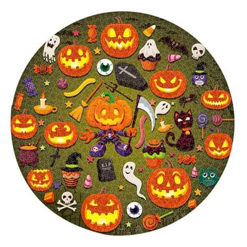 WOURRD 1000PCS Handwerk Halloween Puzzle Halloween Home Dekoration Pegged Puzzle Eltern Kind Interaktives Spielzeug von WOURRD