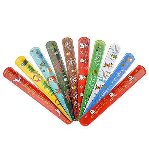 WOURRD 30 PCS Weihnachten Slap Armband Kinder Spielzeug Für Weihnachten Mädchen Zubehör Lustige Geschenke Interaktive von WOURRD