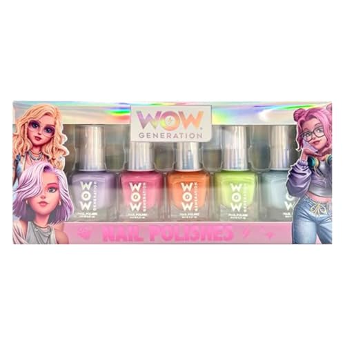 WOW Generation - 5-teiliges Nagellack-Set in Pastellfarben, hell und langlebig, ideal für Mädchen, Spiele zu Hause und Partys mit Freunden von WOW GENERATION