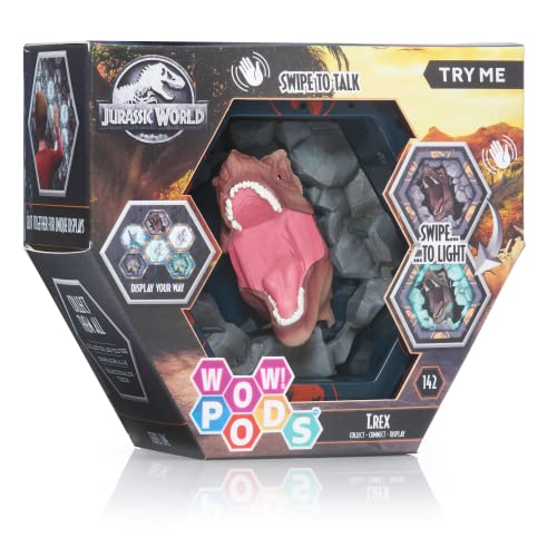 WOW! PODS Jurassic World Camp Cretaceous Sfx Tyrannosaurus Rex |Jurassic World Dinosaurier Leuchtende Wackelfigur mit Sound | Fanartikel für das Gefallene Königreich Jurassic World Spielzeug, Ab 5 von WOW! PODS