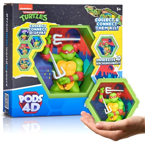 PODS 4D Ninja Turtles Raphael| Einzigartige zusammensteckbare Wackelfigur zum Sammeln, die aus ihrer Welt in Ihre platzt, Wand- oder Regal-Display, Spielzeug und Geschenke, Serie 1 Nr. 434 von WOW! PODS