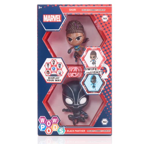 WOW! PODS Avengers Collection – Wakanda Forever Black Panther und Shuri | Superhelden-Figuren mit leuchtenden Wackelkopf-Figuren | Offizielles Marvel-Sammelspielzeug und Geschenke, Wakanda von WOW! PODS