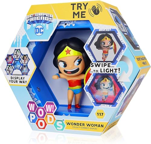 WOW! STUFF DC-1005-03 Wonder Woman DC Offizielle Comics Figur Leuchtende Wackelfigur Superhelden Sammelfigur von WOW! PODS