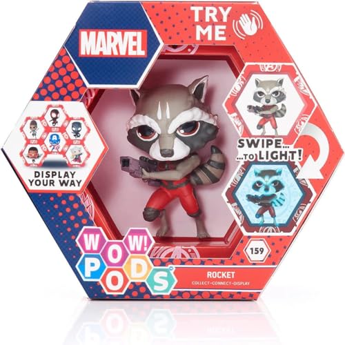 WOW! PODS Marvel Guardians of The Galaxy - Rocket Figur | Offizielle Marvel Legends Superhelden Leuchtende Wackelfigur | Marvel Fanartikel Sammelspielzeug von WOW! PODS