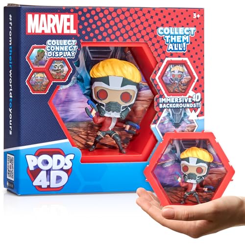 WOW! PODS 4D Marvel Starlord, verbindbare, sammelbare Wackelkopffigur, die aus ihrer Welt in Ihre platzt, Wand- oder Regaldisplay, Marvel-Spielzeug und -Geschenke, Serie 1 Nr. 455 von WOW! PODS