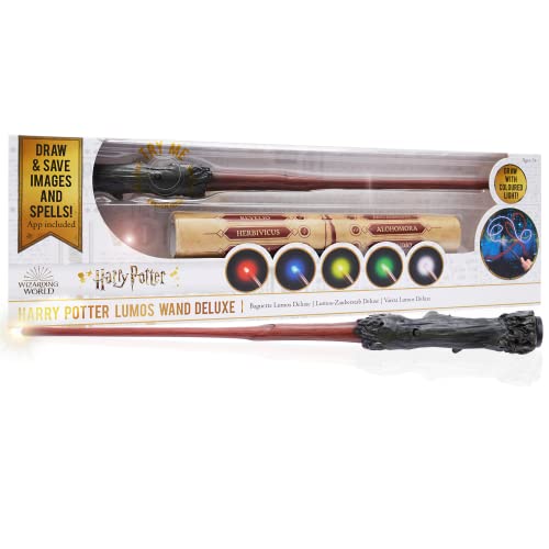 WOW! STUFF Harry Potter Zauberstab Deluxe Wiederaufladbar mit Mehrfarbiger LED-Spitze, 35,6 cm | Official Wizarding World - Harry Potter Fanartikel, Harry Potter Geschenke, Spielzeug, Sammlerstücke von WOW! PODS