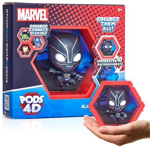 WOW! PODS 4D Marvel Black Panther, Einzigartige, miteinander verbundene Sammelboble-Kopf-Figur, die aus ihrer Welt in Ihre, ausbricht, Wand-oder Regalanzeige, Marvel Spielzeug & Geschenke von WOW! PODS