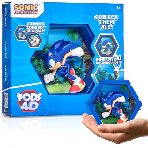 WOW! PODS 4D Sonic | Einzigartige verbindbare Wackelfigur zum Sammeln, die aus ihrer Welt in Ihre platzt, Wand- oder Regaldisplay | Sonic Toys and Gifts | Serie 1 Nr. 479 von WOW! PODS