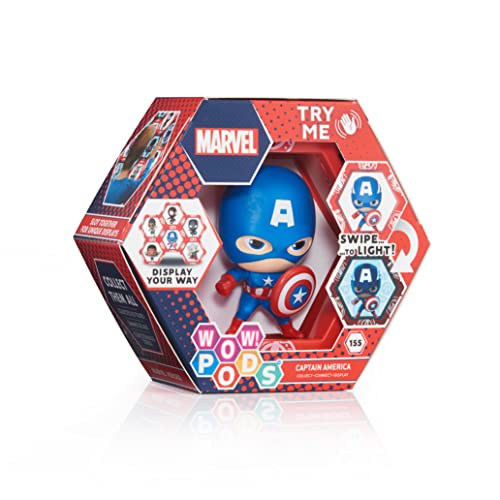 Wow! PODS Collection Avengers – Captain America, Figurine de Super-héros Lumineuse à tête branlante, Jouets et Cadeaux Officiels Marvel à Collectionner von WOW! PODS