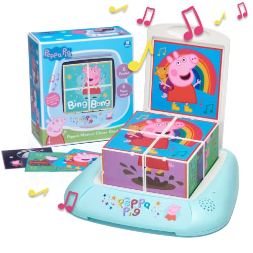 Wow! Sachen Peppa Pig Musical Puzzle Blöcke | Vorschullernspielzeug, das 6 Kinderreimlieder spielt | Für Kleinkinder sowohl Mädchen als auch Jungen 2, 3, 4 und 5 Jahre alt (Peppa Pig Toys) von WOW! STUFF