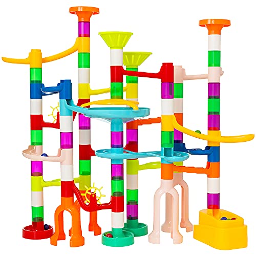 WOWOW Marble Run | Kreatives Bau- und Spielvergnügen für die ganze Familie | Mit 100+ farbenfrohen Teilen | für Kinder ab 3 Jahren von WOWOW