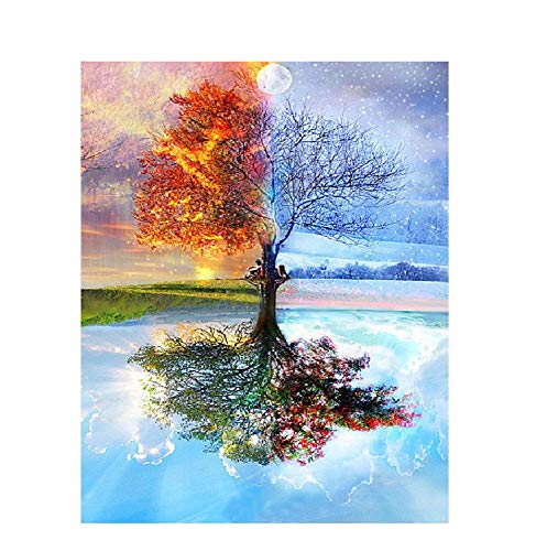 Qingdewan Holzpuzzle Erwachsene, 1000 Teile 4 Jahreszeiten Baum Holzpuzzle, Großes Holzpuzzle Scenery für Erwachsene und Kinder, Anzug Klassisches Puzzle für Kinder ab 12 Jahren und Erwachsene 75x50cm von Qingdewan