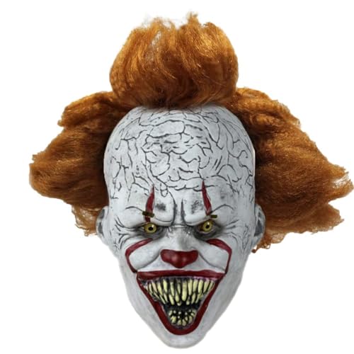 WPOYM Halloween Clown Maske, Gruselige IT Maske, Halloween Gruselige Latexmasken Kostüm Prop für Party Cosplay (Maske-B) von WPOYM