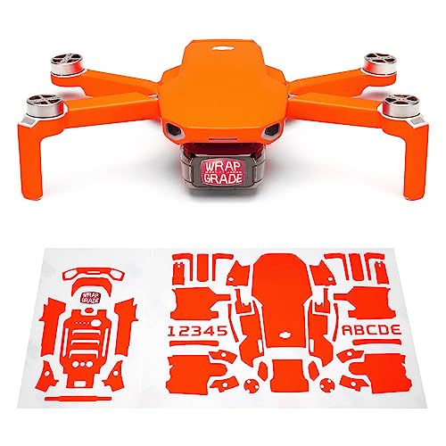 Wrapgrade Skin Sticker Set Kompatibel mit DJI Mini 2 (NEON ORANGE) von WRAPGRADE