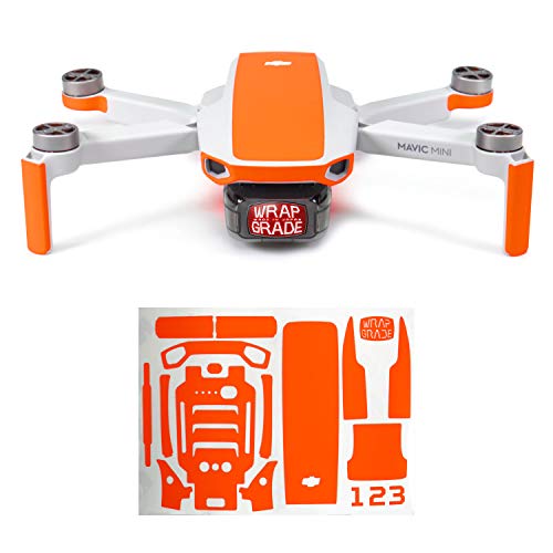 WRAPGRADE Skin kompatibel mit DJI Mavic Mini | Accent Color (NEON ORANGE) von WRAPGRADE