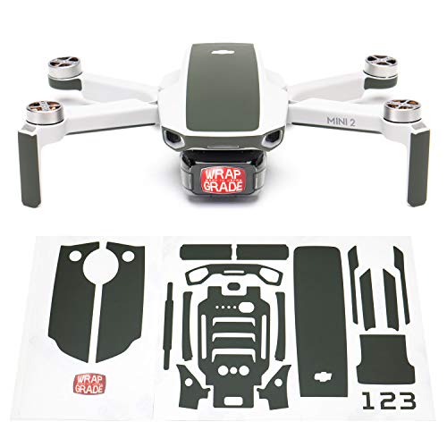 Wrapgrade Skin Sticker Set Kompatibel mit DJI Mini 2 | Akzentfarbe (ARMY GREEN) von WRAPGRADE