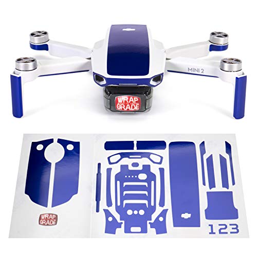 Wrapgrade Skin Sticker Set Kompatibel mit DJI Mini 2 | Akzentfarbe (STRATOSPHERE BLUE) von WRAPGRADE