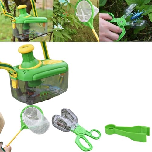 WRIBZD Insektenfänger-Set, Insektensammel-Set, Outdoor-Natur-Set mit Pinzette, Fangfang, Tierbutte und Clip-Käfignetz von WRIBZD