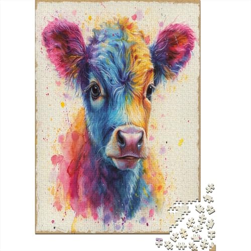 Cute Little Kuh Puzzle 1000 Teile,für Erwachsene, Impossible Puzzle,farbenfrohes Legespiel,GesKükenlichkeitsspiel Für Die Ganze Familie,Erwachsenenpuzzle Puzzel 1000pcs (75x50cm) von WRIMOVTEX