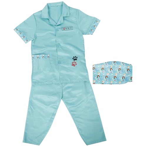 WRITWAA 1 Satz Arztkleidung Für Kinder Tierarztkostüm Für Kinder Waschbare Arztkleidung Kinder Versorgen Arztkittel Für Kinder Cosplay-kostüm Für Kinder Kostümkleidung Für Kinder Polyester von WRITWAA