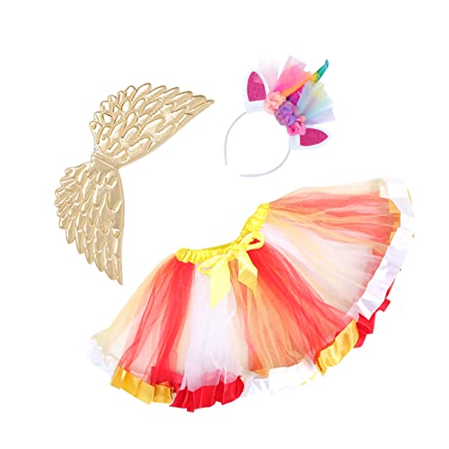 WRITWAA 1 Satz Ballettröckchen Mädchenkleid Kleid aus bauschigem Tüll verkleidung kinder karnevalskostüme kinder hochzeitskleid Performance-Kostümanzug Party-Kid, das Kostüm aufführt von WRITWAA