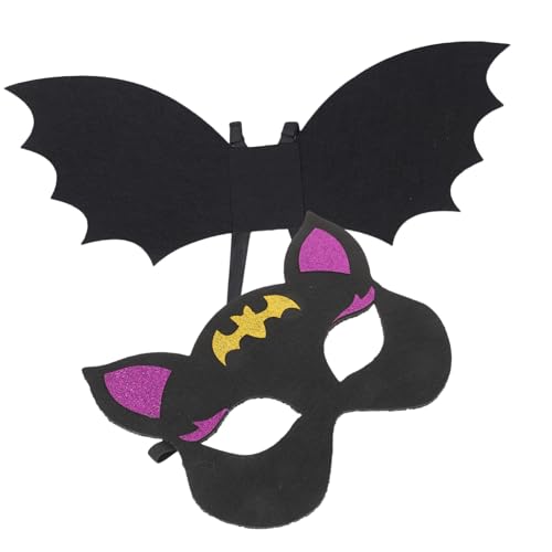 WRITWAA 1 Satz Fledermausmaske Für Halloween Kinderkostüme Kostüm Maskerade Cosplay Fledermauskostüm Skelettkinder Kinderfledermaus-halloween-kostüm Fledermausmaske Für Vlies von WRITWAA