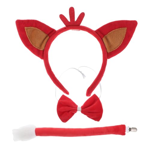 WRITWAA 1 Satz Fuchs Stirnband Fuchsschwanz Und Ohren Süße Fuchsohren Fuchs Cosplay Stirnband Tierstirnband Und - Fuchs Kostüm Für Plüsch-katzen-stirnband Rot Polyester von WRITWAA