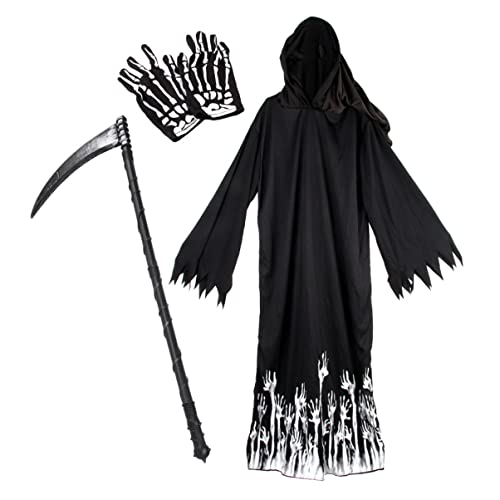 WRITWAA 1 Satz Halloween-Anzug Schwarze Handschuhe Schicke Handschuhe Zombie-kostümzubehör Schwarzer Kapuzenmantel Kostüme Für Erwachsene Gruseliges Geisterkostüm Plastik Black von WRITWAA