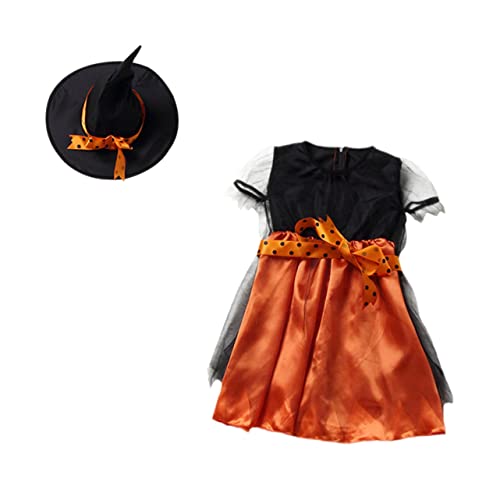 WRITWAA 1 Satz Halloween-Kleider Bausatz Kostüm Kind vorgeben halloween theme halloween hut halloween dekoration kleidung Neuheit Halloween-Hut Halloween-Mädchenrock Stoff Orange von WRITWAA