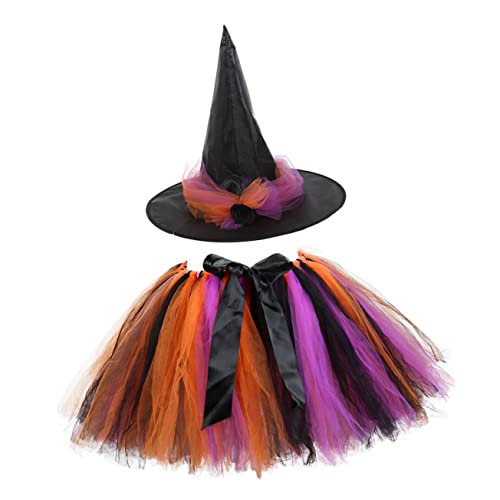 WRITWAA 1 Satz Halloween-hexen-tutu-rock-anzug Kinder Mädchen Kleider Hexenhut Für Kleinkinder Kinder, Die Kleidung Vorführen Kinderkostüm Mädchenkleid Kostüme Für Erwachsene Polyester von WRITWAA