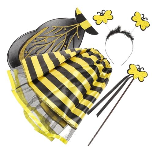 WRITWAA 1 Satz Kinderpartykostüm Bienenanzug Aufkleber Bienendekor Bienenkostüm Feenflügel Leistungsbienenflügel Biene Cosplay Requisiten Bienen-cosplay-flügel Stoff von WRITWAA