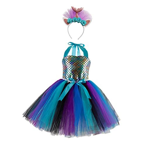 WRITWAA 1 Satz Mesh-Rock mädchen stirnbänder Partykostüm für Mädchen Kinderkostüm Mädchenkostüm Outfit kinderkleider kinderkleidung brautkleider Performance-Rock Cosplay-Kleid Gittergewebe von WRITWAA