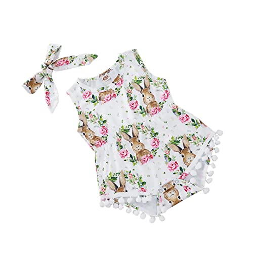 WRITWAA Kostüm Jungen Und Mädchen -strampler Ärmellos Baby Mädchen Outfit Ostern Baby Strampler Bodysuit 80cm Weiß Bequem Polyester von WRITWAA