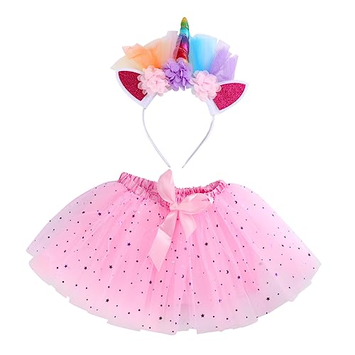 WRITWAA 1 Satz Tutu-rock Für Mädchen Rosa Babykleid Kinderanzug Zeigt Tutu-rock Modische Stirnbänder Babyanzüge Säuglingskleid Tutu-kleid Für Mädchen Trendige Kleider Babykleider Polyester von WRITWAA