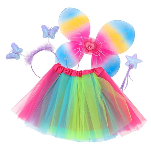 WRITWAA 1 Set Feenrock Kostüm Zum Anziehen Für Mädchen Feenflügel Engel Für Mädchen Halloween Kostüm Partykleid Partydekoration Leuchtendes Kostüm Für Mädchen Feen von WRITWAA