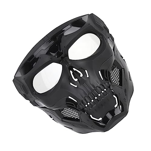 WRITWAA 1 Stück Skelett Vollgesichtsmaske Für Halloween Und Cosplay Taktische Schlauchmaske Für Paintball Und Survival Games Ideal Für Maskerade Partys Schwarz von WRITWAA