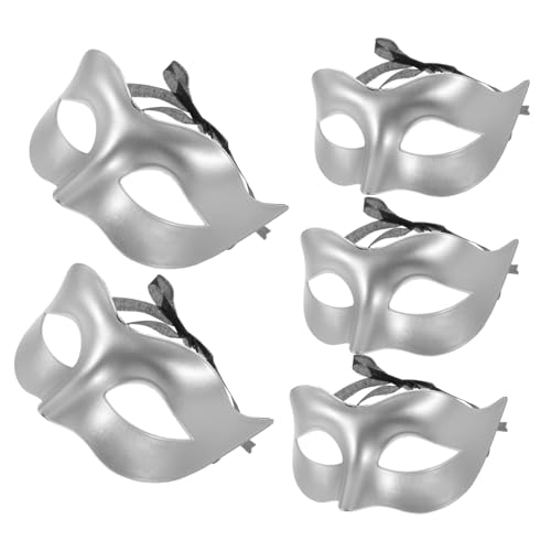 WRITWAA 10 Stück Hautpflege Frauen Halbmaske Prop Masken Kunststoff Silber Spooky von WRITWAA