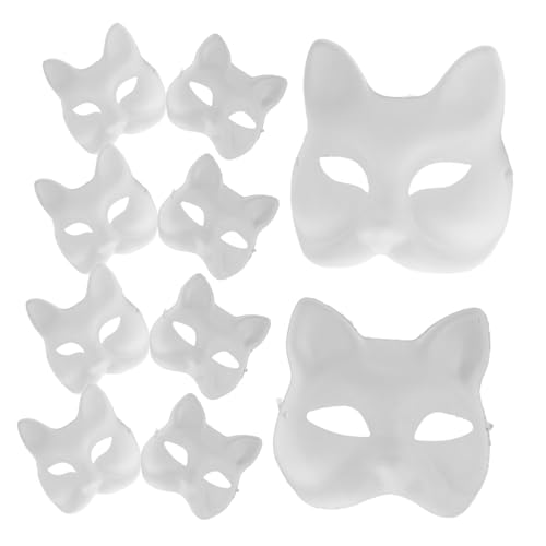 WRITWAA 10St handbemalte Maske leere maske für bühnenaufführung Tierzeichnungsmasken halloween maske masken für karneval Halloween-Festivalmaterial Kunststoff Plastikmaché-Maske Weiß von WRITWAA