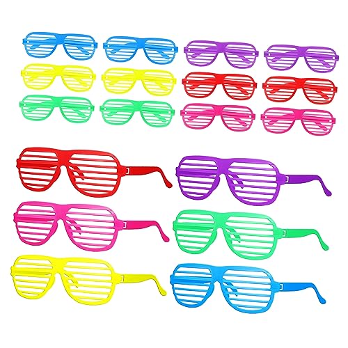 WRITWAA 18 Stk Accessoires der 90er Kostüm-Sonnenbrille lustige Party-Sonnenbrille Partygeschenke lustige schnapsgläser lustige brillen Festivalbrille Neonfarbene Brille Plastik Rahmen von WRITWAA