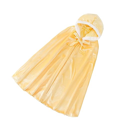 WRITWAA 1Stk Umhang für Kinder Kinderkostüm Maskenkostüme für Mädchen Kinder-Mädchen-Kleidung Kinderkleidung Halloween Costume Halloween Kleidung Weihnachtsumhang Mantel Baumwolle Yellow von WRITWAA