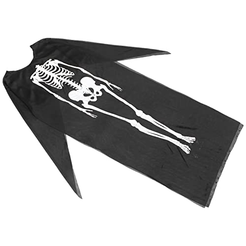 WRITWAA 1stk Halloweenkostüm Skelettkostüm Für Skelettkostüm Für Erwachsene Körper Halloween-mantel Gruselige Skelettrobe Cosplay-outfit Ausfallen Junge Babys Black Stoff von WRITWAA