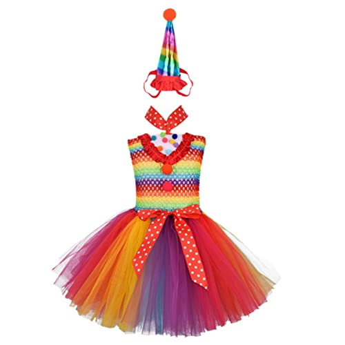 WRITWAA 1stk Regenbogen Kleid Set Cosplay-rock Regenbogenrock Performance-kleid Regenbogen-partykleid Kleid Aus Tutu-rock Partyrock Cosplay-kleid Tutu-kleid von WRITWAA