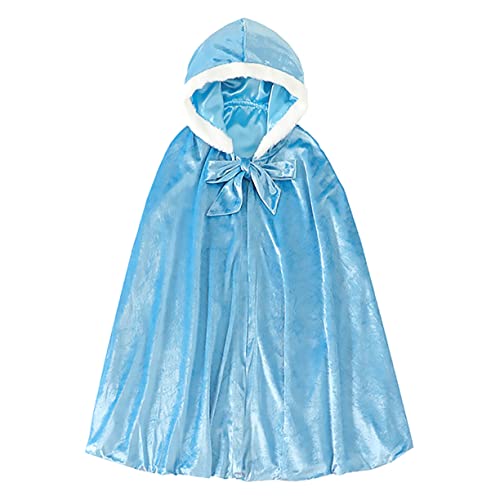 WRITWAA 1stk Umhang Für Kinder Kindermantel Mit Kapuze Prinzessinnenumhang Für Mädchen Kreativer Umhang Cosplay-Mantel Performance-kostüm Mantel Für Leistung Halloween Baumwolle Blue von WRITWAA