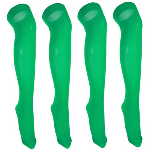 WRITWAA 2 Strümpfe Damen Overknee Socken Strumpfwaren für Damensocken Cosplay-Socken Stiefelsocken für Damen sockenschuhe kollegen frauen socken hohe Socken Polyester Green von WRITWAA