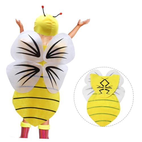 WRITWAA 2 Stück 1 Satz Halloween Bienenkostüm Flügel Kostüm Halloween-Cosplay-Kostüm Kinderpartykostüm Kinderanzug Performance-Bekleidung einzigartige Kostüme Chemiefasermischung Yellow von WRITWAA