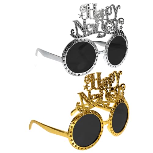 WRITWAA 2 Stück Happy Year Partybrillen Gold Silber Lustige Neujahrsbrille für Festival Feier Dekoratives Accessoire für Party Foto Requisiten Spaßige Neujahrsdekoration WRITWAA 2 Stück Happy Year Partybrillen Gold Silber Lustige Neujahrsbrille für Festival Feier Dekoratives Accessoire für Party Foto Requisiten Spaßige Neujahrsdekoration von WRITWAA